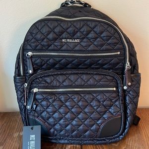 MZ Wallace Crosby Black Quilted Backpack Traveler